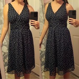 GEORGE ME Size 4 Navy Polka Dot Vintage Dress